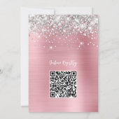 Silver and Pink Glam Online Registry Baby shower Kaart (Achterkant)
