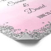 Silver and Pink Ombre Wedding Welcome Poster Print (Hoek)