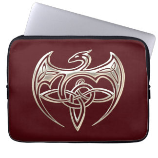 Silver and Red Dragon Trine Celtic Knoart Laptop Sleeve