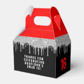 Silver and Red Drippin Swag 16 Birthday Bedankdoosjes (Achterkant)