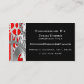 Silver and Red Engineering Gears Visitekaartje (Achterkant)