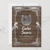 Silver and Royal Blue Wood Charro Third Birthday Kaart (Achterkant)