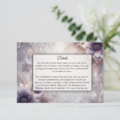 Silver and Soft Amethyst Winter Blooms Wedding Informatiekaartje (Staand voorkant)