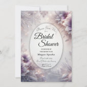Silver and Soft Amethyst Winter Bridal Shower Kaart (Voorkant)