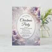 Silver and Soft Amethyst Winter Christmas Party Kaart (Staand voorkant)