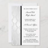 Silver and White Damask School Prom of Formal Kaart (Voorkant)