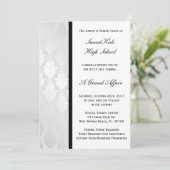 Silver and White Damask School Prom of Formal Kaart (Staand voorkant)