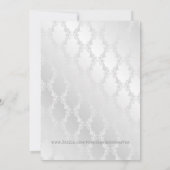 Silver and White Damask School Prom of Formal Kaart (Achterkant)