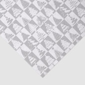 Silver and White Kersttree Holiday Pattern Tissuepapier (Detail)