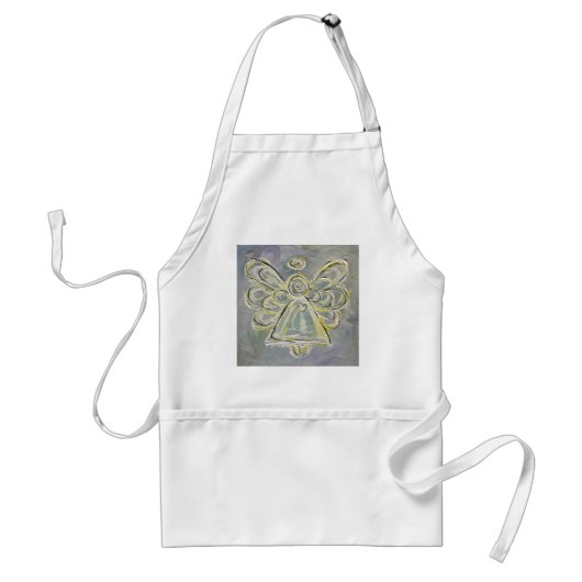Silver and White Light Guardian Angel Apron Standaard Schort (Voorkant)