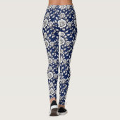 Silver And White Roses Leggings (Achterkant)
