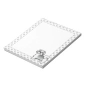 Silver and White Shih Tzu Cute Cartoon Dog Notitieblok (Linkerzijde)