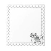 Silver and White Shih Tzu Cute Cartoon Dog Notitieblok (Voorkant)