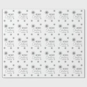 Silver and White Snowflake Script-Kerstmis Cadeaupapier (Vlak)