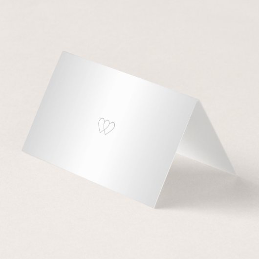 Silver and White Wedding Fold Table Kaart (Achterkant)