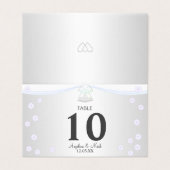 Silver and White Wedding Fold Table Kaart (Buitenkant ongevouwen)