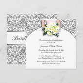 Silver and Yellow Bridal Shower Invitation Kaart (Voorkant / Achterkant)