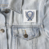 Silver Angel Awareness Ribbon Custom Art Pins Vierkante Button 5,1 Cm (In situ)