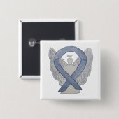 Silver Angel Awareness Ribbon Custom Art Pins Vierkante Button 5,1 Cm (Voorkant /achterkant)