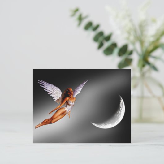Silver Angel Fantasy/Sci Fi Ontworpen Briefkaarten (Staand voorkant)