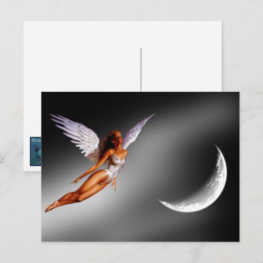 Silver Angel Fantasy/Sci Fi Ontworpen Briefkaarten (Voorkant / Achterkant)