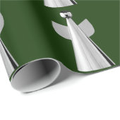 Silver Angel Green Wrapping Paper Cadeaupapier (Rol Hoek)