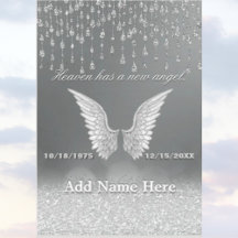Silver Angel Tears Memorial Card