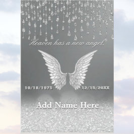 Silver Angel Tears Memorial Card Kaart