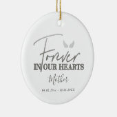 Silver angel wings Memorial Kerstmis Keramisch Ornament (Rechts)