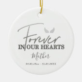 Silver angel wings Memorial Kerstmis Keramisch Ornament (Voorkant)