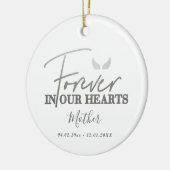 Silver angel wings Memorial Kerstmis Keramisch Ornament (Links)