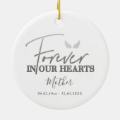 Silver angel wings Memorial Kerstmis Keramisch Ornament (Achterkant)