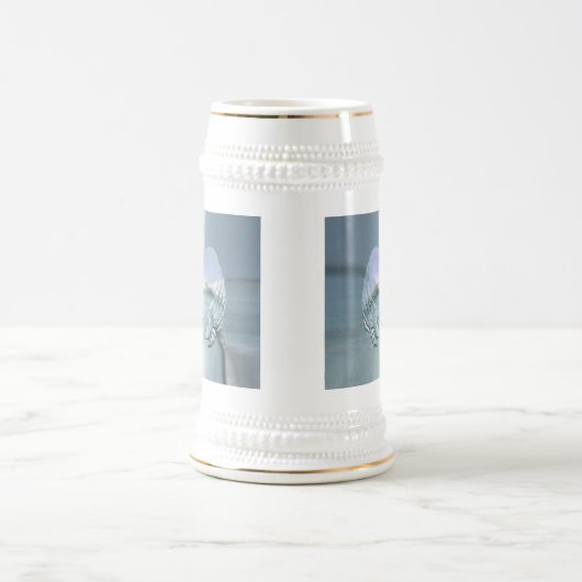 Silver Angel Wings omringd door een hart Bierpul (Center)