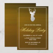 Silver Antler Gold Holiday Kaart (Voorkant / Achterkant)