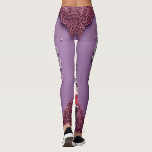 Silver Apple Lace AI-illustratie Leggings (Achterkant)