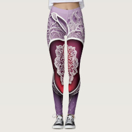 Silver Apple Lace AI-illustratie Leggings