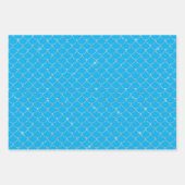 Silver Aqua Blue Mermaid Glitzy Glitter Birthday Inpakpapier Vel (Voorkant)