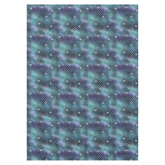 Silver Aqua Blue Mermaid Tafelkleed (Voorkant)
