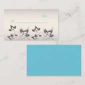 Silver, Aqua en Black Floral-Plaatskaarten Plaatskaartje (Voorkant / Achterkant)