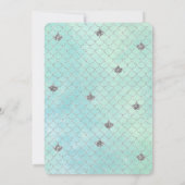 Silver Aqua Glitter Zeemeermin Waterverf Kaart (Achterkant)