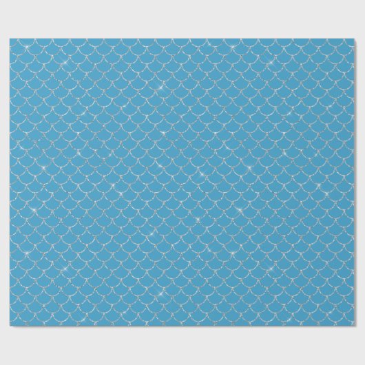Silver Aqua Mermaid Cadeaupapier (Vlak)