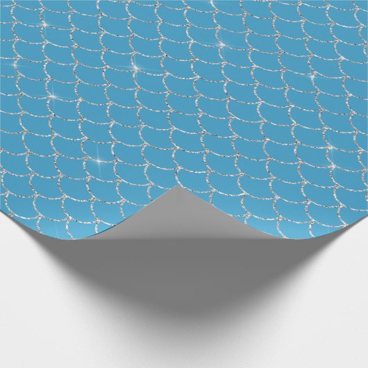 Silver Aqua Mermaid Cadeaupapier (Hoek)