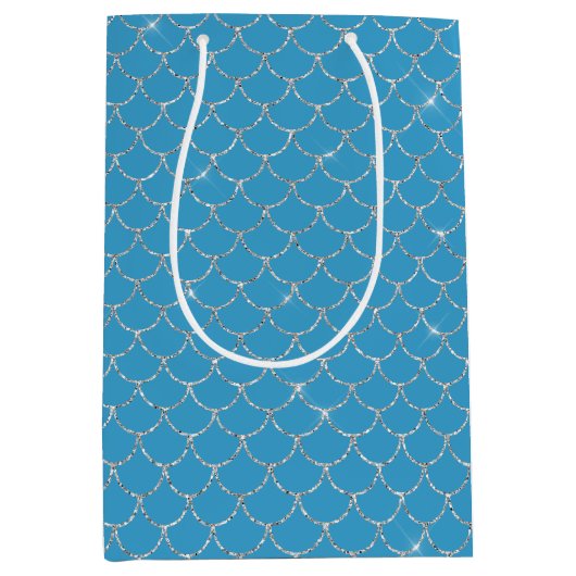 Silver Aqua Mermaid Medium Cadeauzakje (Voorkant)