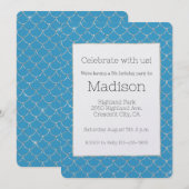 Silver Aqua Mermaid Verjaardag Kaart (Voorkant / Achterkant)