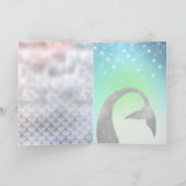 Silver Aqua Pink Paars Glitter Sparkle Mermaid Kaart (Binnen)
