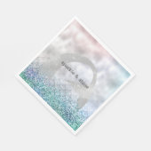 Silver Aqua Pink Paars Glitter Sparkle Mermaid Servet (Hoek)