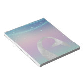 Silver Aqua Roze Paarse Zeemeermin Notitieblok (Schuin)