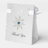 Silver Aqua sneeuwvlokken vrijgezellenfeest gunst  Bedankdoosjes (Achterkant)