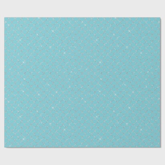 Silver Aqua Sparkle Mermaid Cadeaupapier (Vlak)