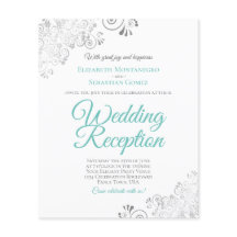 Silver Aqua White BUDGET Weddenschappen Reception 